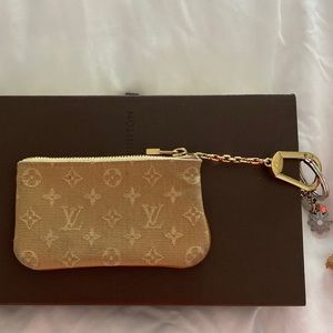 Authentic Louis Vuitton Monogram Mini Lin Key Case